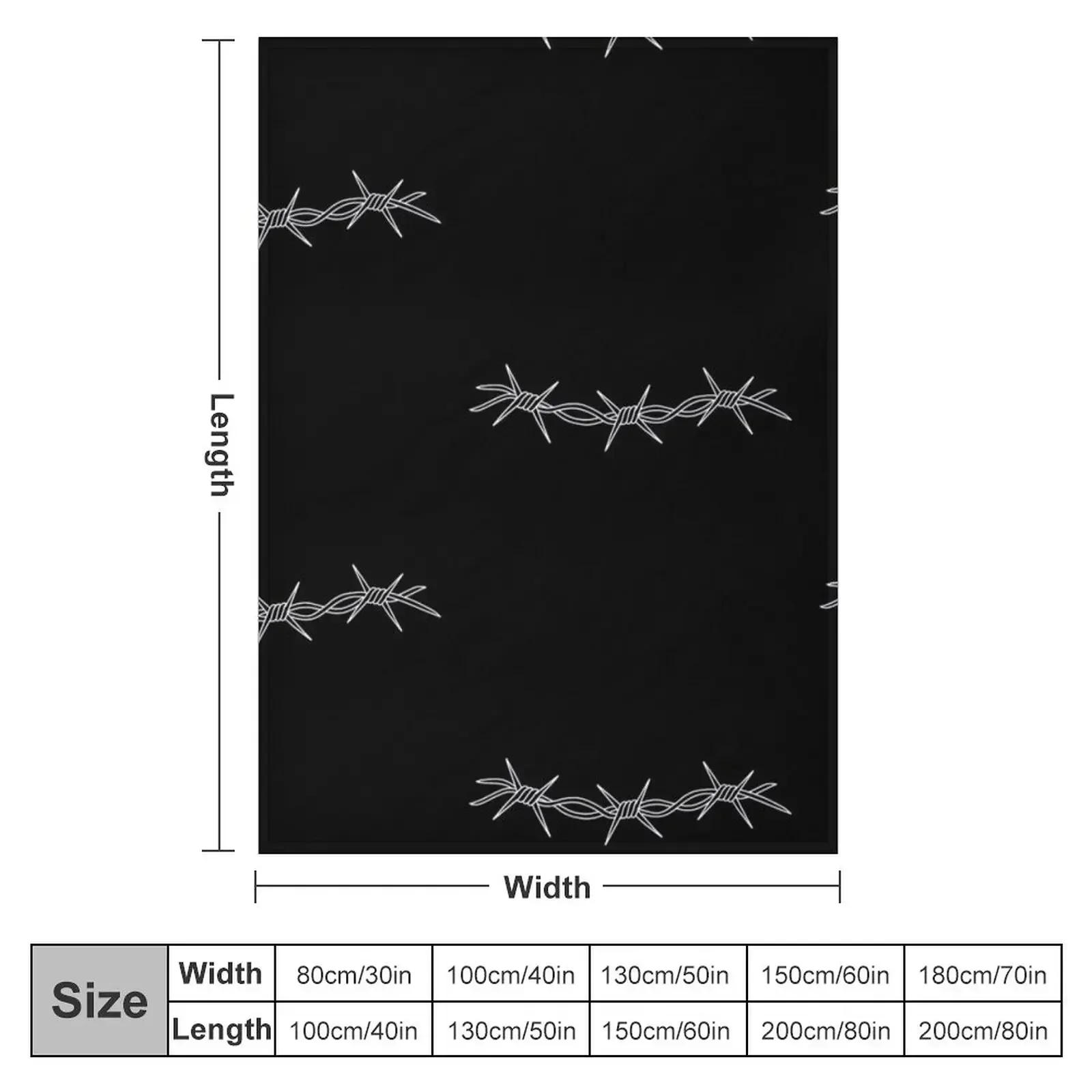 Barbed wire Throw Blanket couch cozy soft plush fuzzy picnic outdoor blanket