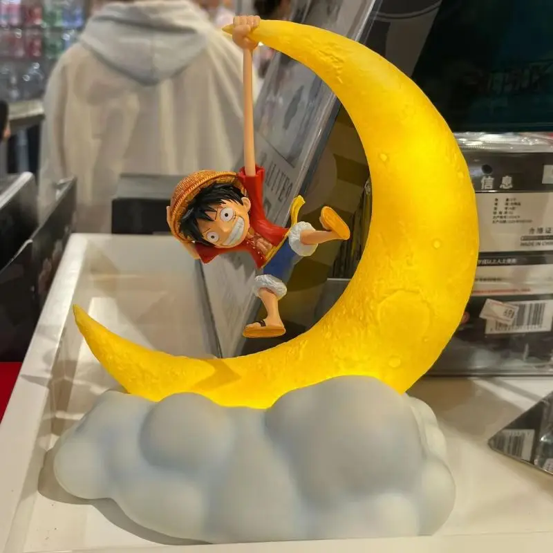 Genuine One Piece Luffy Night Light Peripheral Desktop Decoration Magnetic Control Moon Lamp Children Funny Holiday Xmas Gifts