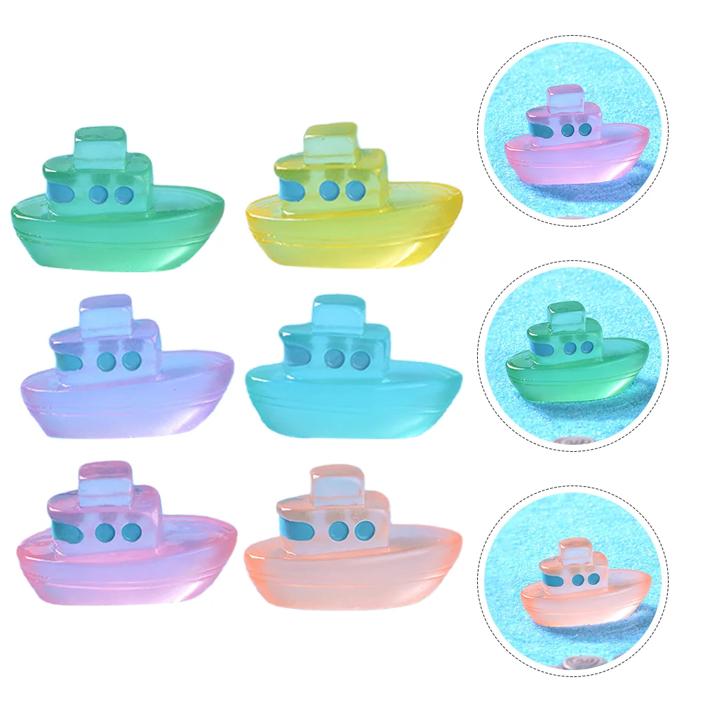 

12 Pcs Model Boats Micro Landscape Cruise Terrarium Decor Toy Miniature Decorations Resin Dollhouse Accessories