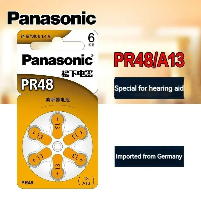 Panasonic Original A10/A13/A312/PR41/PR48/PR70/PR536/PR44 Hearing Aid Zinc Air Battery