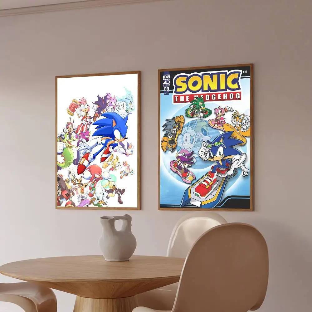 S-sonic -c ملصق جدار صورة فنية لغرفة المعيشة غرفة نوم غرفة اللعب بار نادي ديكور المنزل الحديث هدية #3