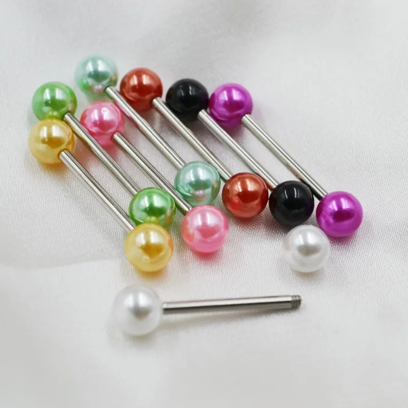 100pcs Body Jewelry Piercing Acrylic Colorful Navel Belly Button Tongue Ring Barbells Straight Curve Barbells 14Gx16mm