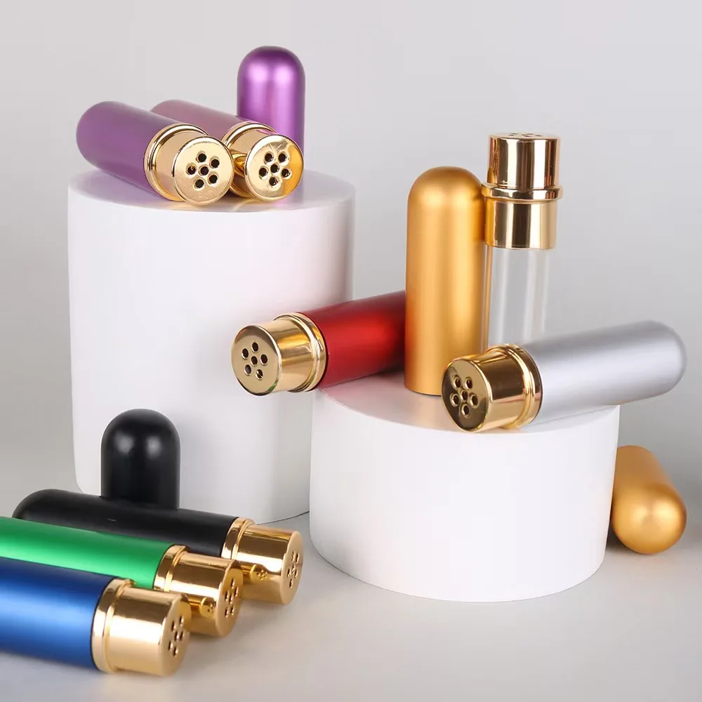 10/20/30/50pcs5ml Aluminum Nasal Inhaler Empty Tubes Colored Replacement Portable Travel For Essential Oil Aromatherapy Inhaler