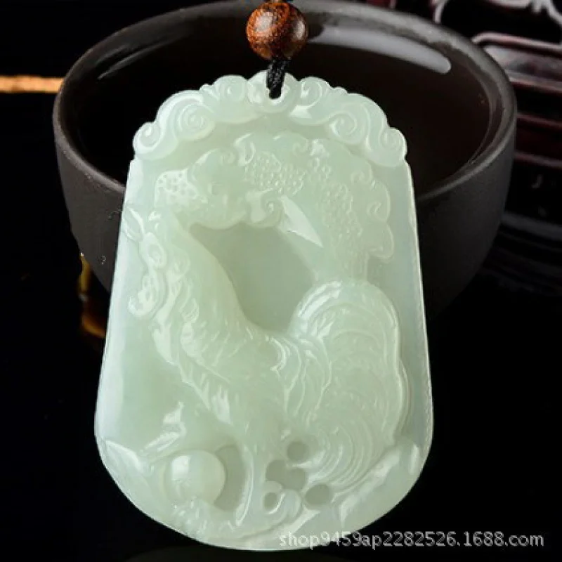 

Natural Hetian Jade Zodiac Pendant Jade Pendant for Men and Women White Jade Rat Ox Tiger Rabbit Dragon Snake Horse Sheep Monkey