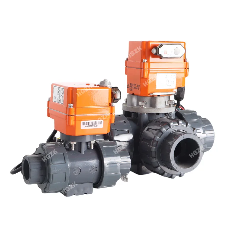 3-Way Smart Water Valve Kit - WiFi Motorized Actuator PVC T-Port Ball Valve With UPVC