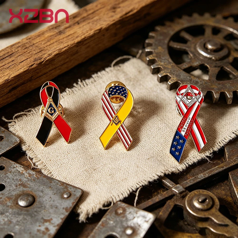 Masonic Lapel Pins American Flag Badge Mason Freedom Freemason Metal Material Exquisite Friendship Souvenirs Gifts