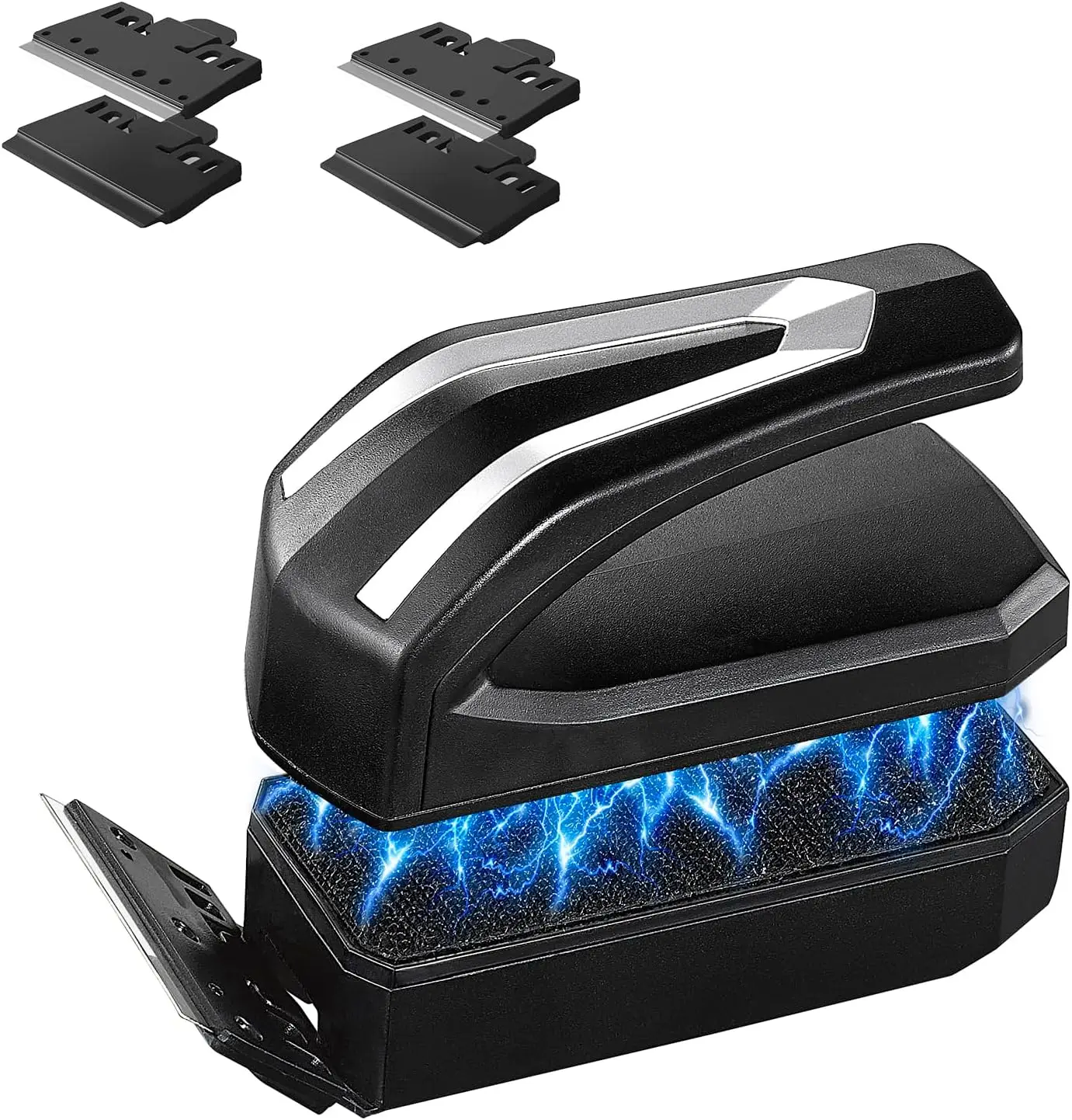 

Powerful Magnetic Aquarium Cleaner with 4 Algae Scrapers for Glass Fish Tank, Floating S+ Design