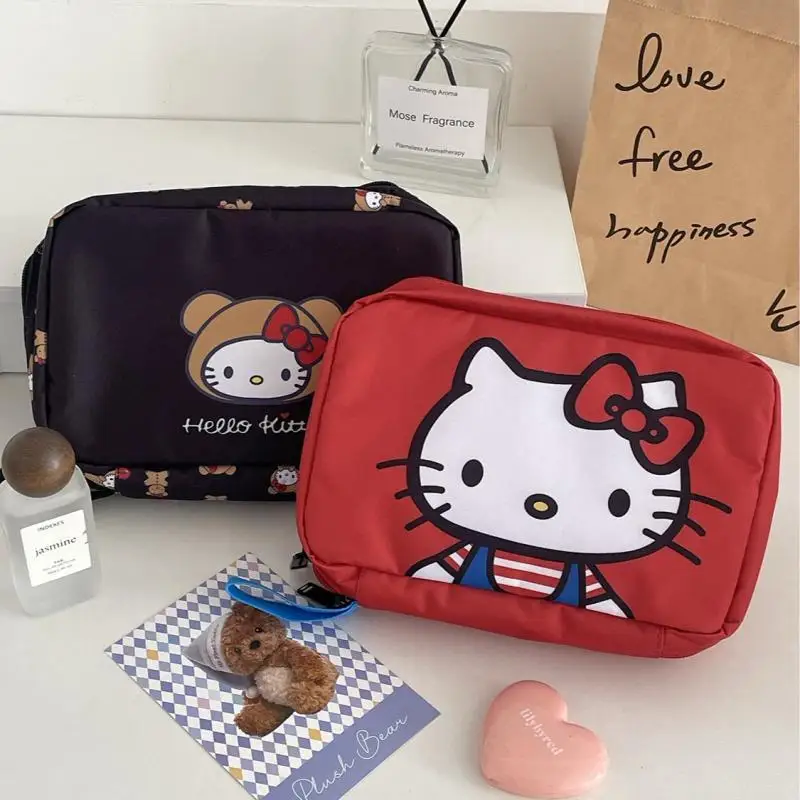

Cute Cartoon Hello Kittys Storage Bag Fold Cosmetic Bag Multilayer Portable for Outings Good-Looking Wash Bag Fashion Gift
