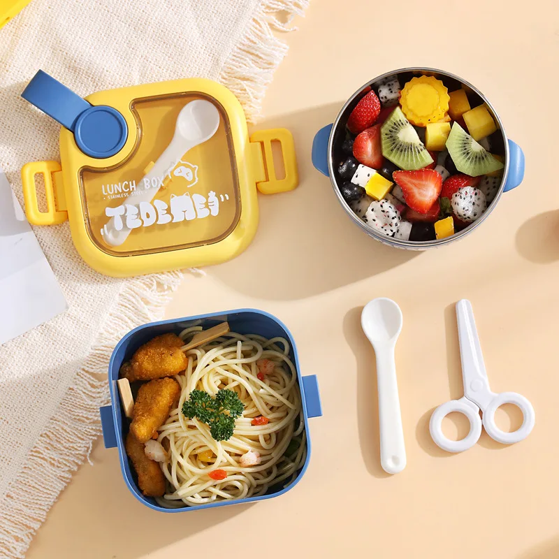 Children's Lunch Box Lunch Box Insulation Baby Infant with Spoon Set Supplementary Food Bowl