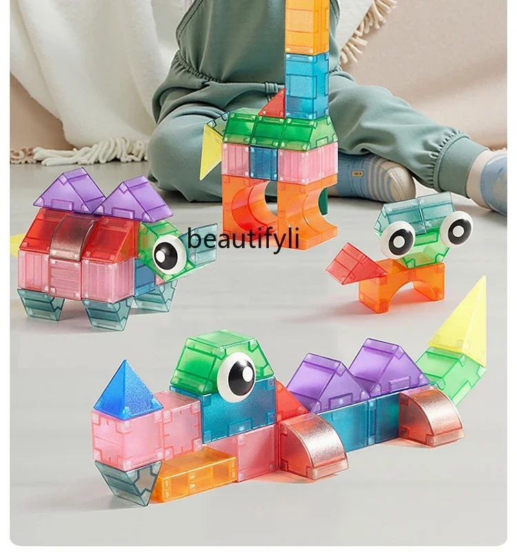 

Children's magnetic building block assembly three-dimensional large particles varied magnetic sheet educational toys