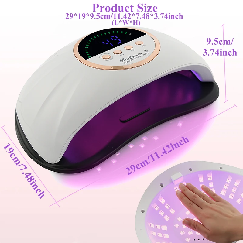 Professionelle Nageltrocknungslampe, 66 LEDs, UV-LED-Nagellampe mit LCD-Display, 4 Timer, großer Nageltrockner für Salon-Gel-Maniküre