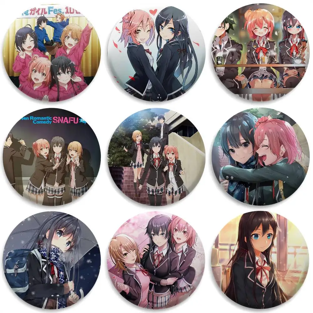 

Youth Romantic Comedy Wrong Badges Round Exquisite Badge Brooches Creative Pins For Clothes Hat Backpack Gift Accessories