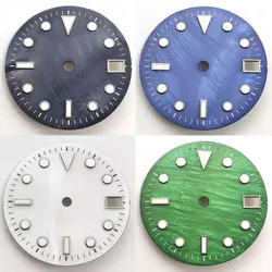 NEITON28.5mm shell dial black blue green white yellow watch dial luminous dial fit NH35 movement