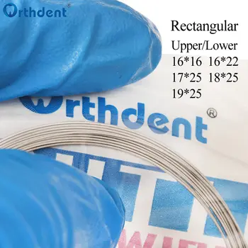 100 ks zubních niti oblouků super elastických ortodontických oblouků drátěných rovnátek kulatých obdélníkových přírodních tvarů, stomatologické příslušenství 8 nejlepší prodej zubní rovnátka - №4