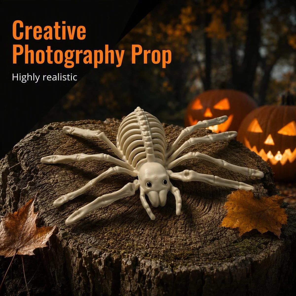 23cm 3D Printed Spider Skeleton Model, 45g Lightweight Halloween Decoration Desktop Ornament