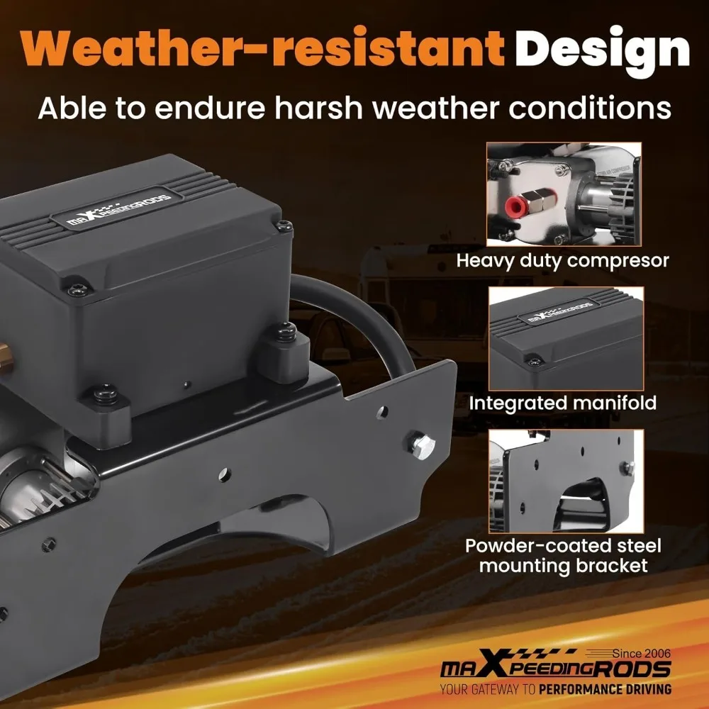 On Board Air Compressor System Wireless App Control 120PSI Heavy Duty for Trucks Pickups Trailers Vans-Air Suspension Kits