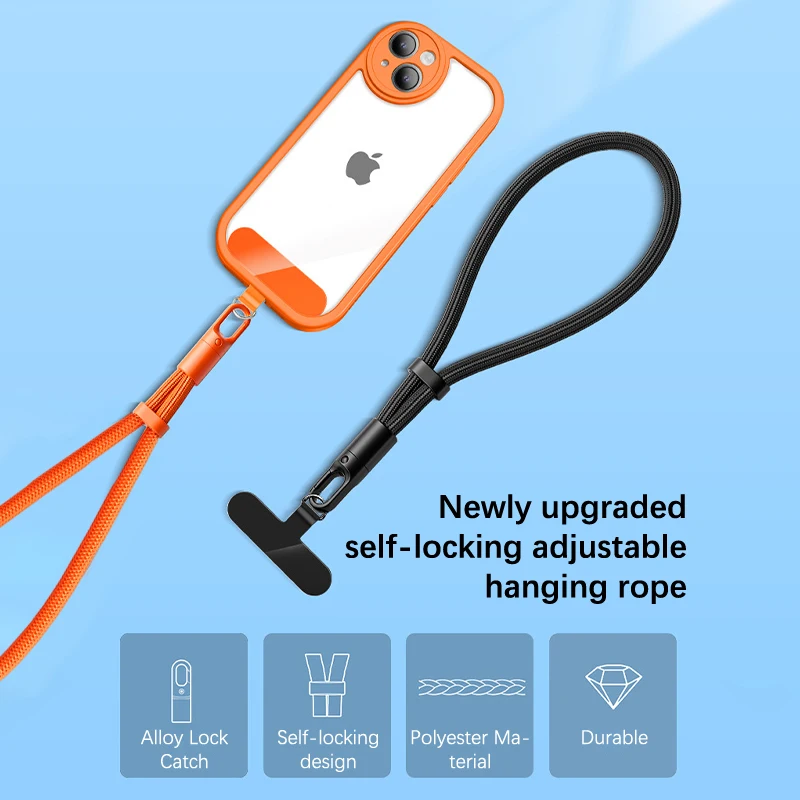 สายคล้องโทรศัพท์แบบปรับได้ พร้อมคลิปหนีบ สำหรับเคสโทรศัพท์หนา 7 มม. ทุกแบบ - สายคล้องคอ สายคล้องไหล่ สายคล้องข้อมือ