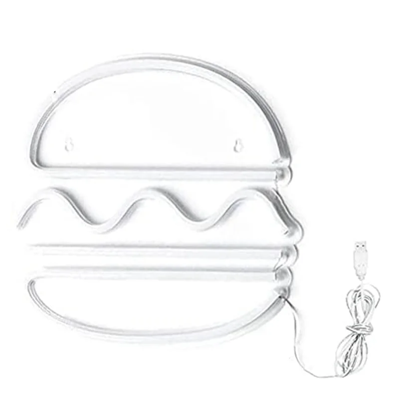 

Неоновая лампа ABXF-Hamburger, неоновый декор для дома, украшение для вечеринок, свадеб, магазинов, ресторанов