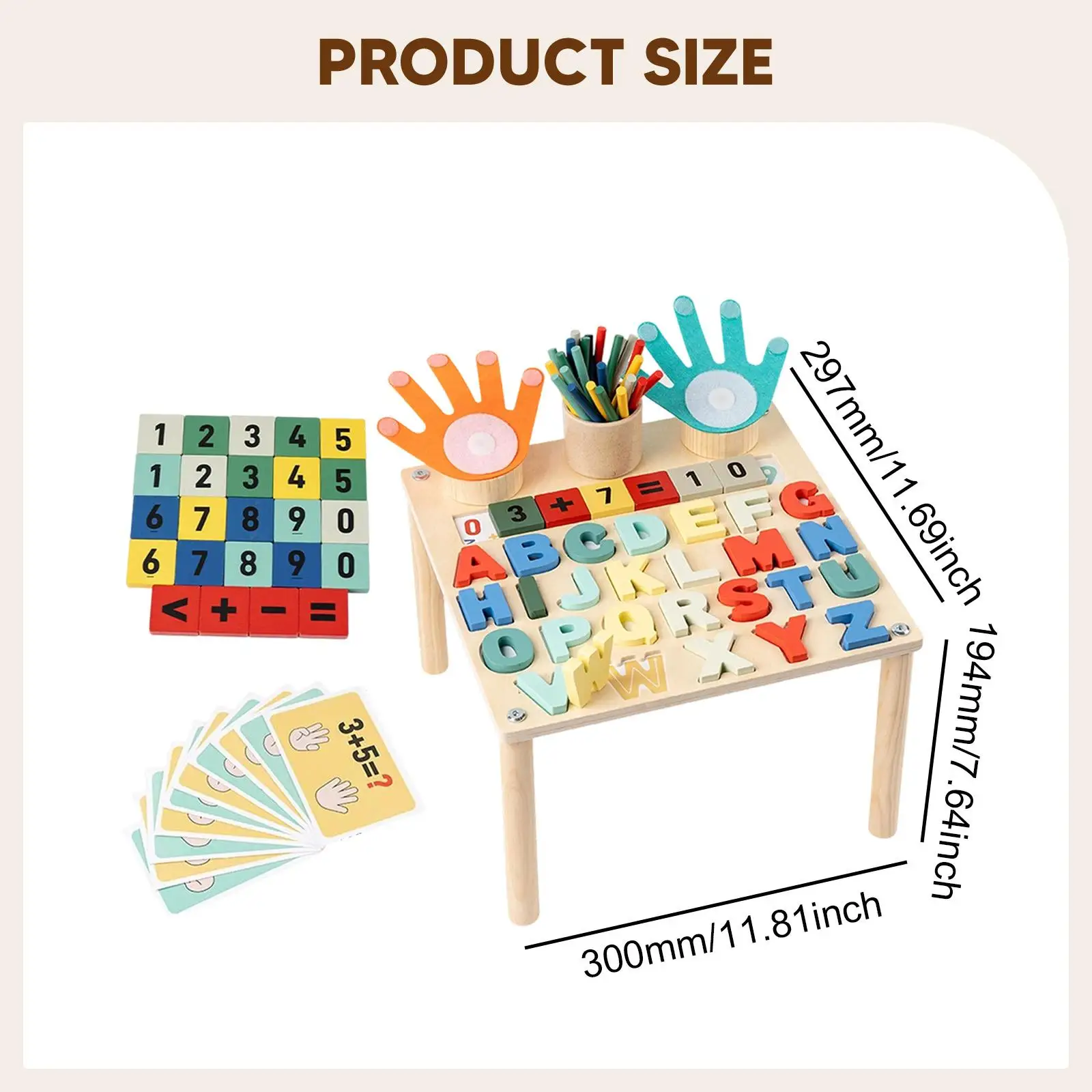 Juguete de aprendizaje de matemáticas, mesa de actividades para niños en edad preescolar, juguetes educativos para edades tempranas, palos para contar, tablero de suma y resta para niños
