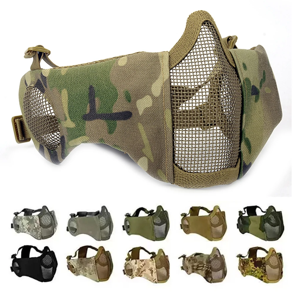

Тактическая маска для активного отдыха, защитная маска из металлической сетки для страйкбола, полумаска для пейнтбола и охоты