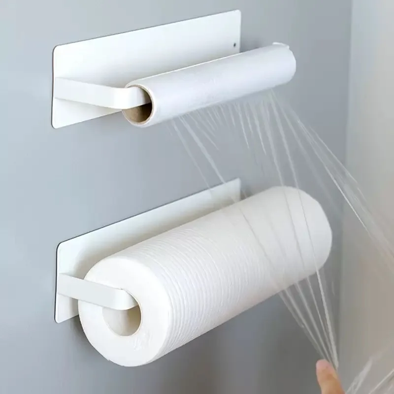 

Kitchen Paper Towel Holder Adhesive Tissue Hanger Toilet Roll Paper Dispenser Cabinet Storage Napkin Rack Bathroom Accessories