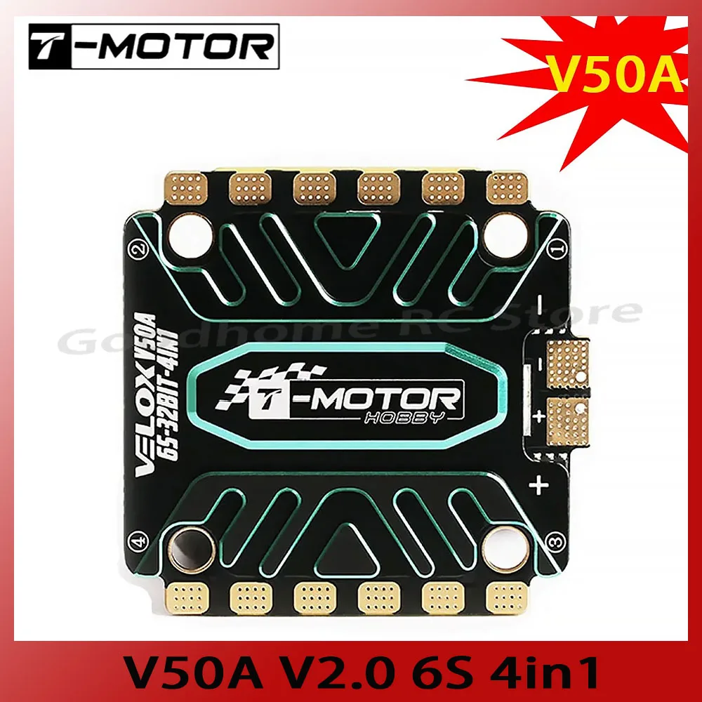 

T-MOTOR VELOX V50A 50A 32Bit BLHELI32 4 в 1 бесщеточный ESC 3-6S LIPO W/TMOTOR T4 02 ESC прошивка 30,5x30,5 мм для FPV гоночного дрона