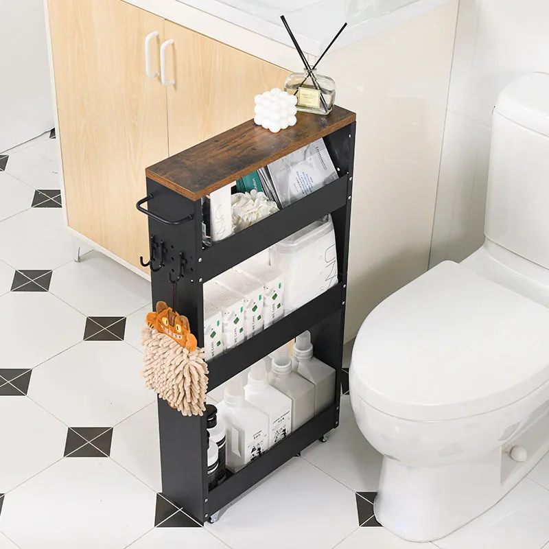 

Узкий напольный шкаф-тумба для хранения в ванной комнате, мобильная тележка для туалета, узкий шкафчик для хранения у унитаза