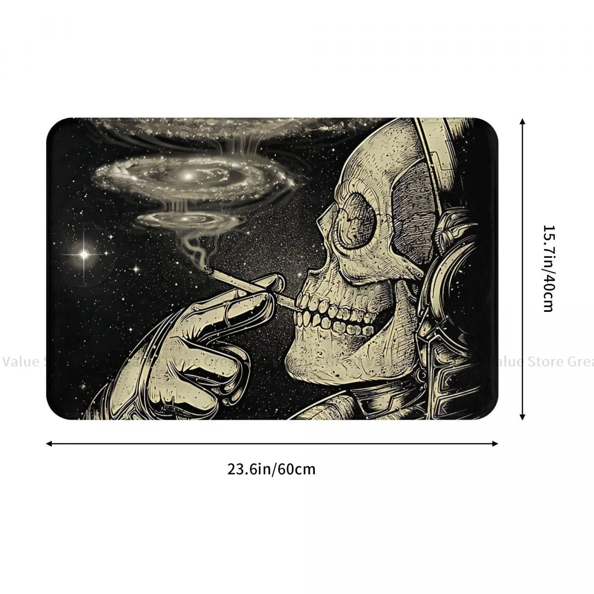 Dead Space Game Bath Mat Relaxing Skeleton Astroanut Smoking Doormat Living Room Carpet Entrance Door Rug Home Decoration