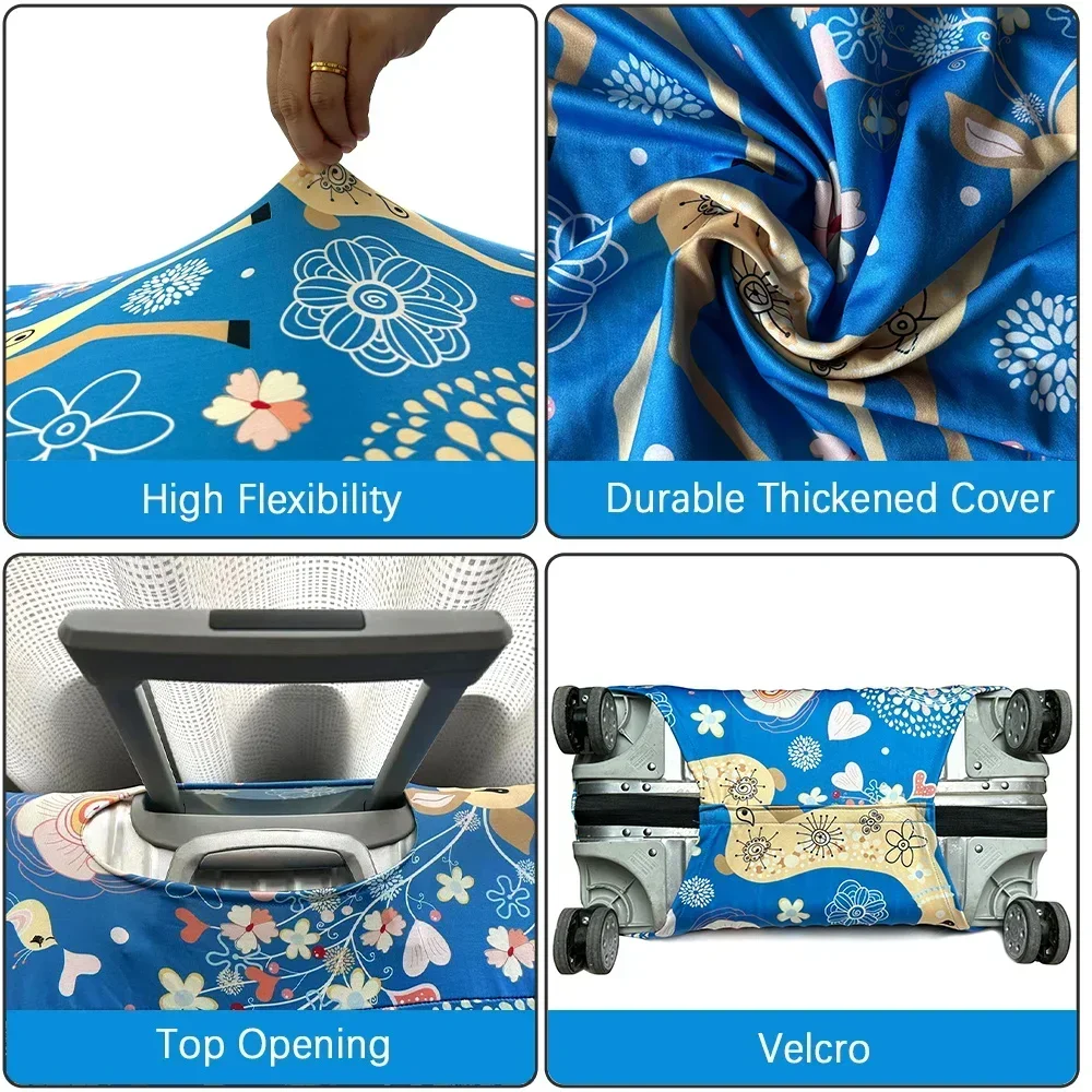 Luggage Cover Luggage Compartment Stretch Fabric Suitcase Protector Baggage Dust Case Cover for18-32 Inch Durable Travel Case