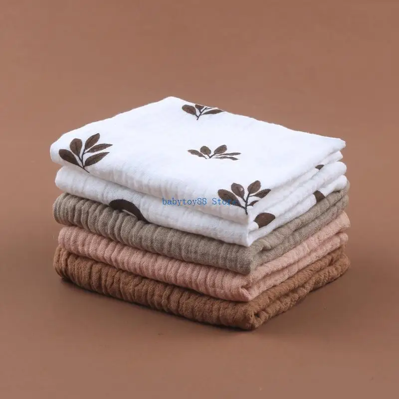 

Y4UD 5PCS Multi-use Baby Facecloth Breathable Muslin-Towel Gauze-Cotton Handkerchief