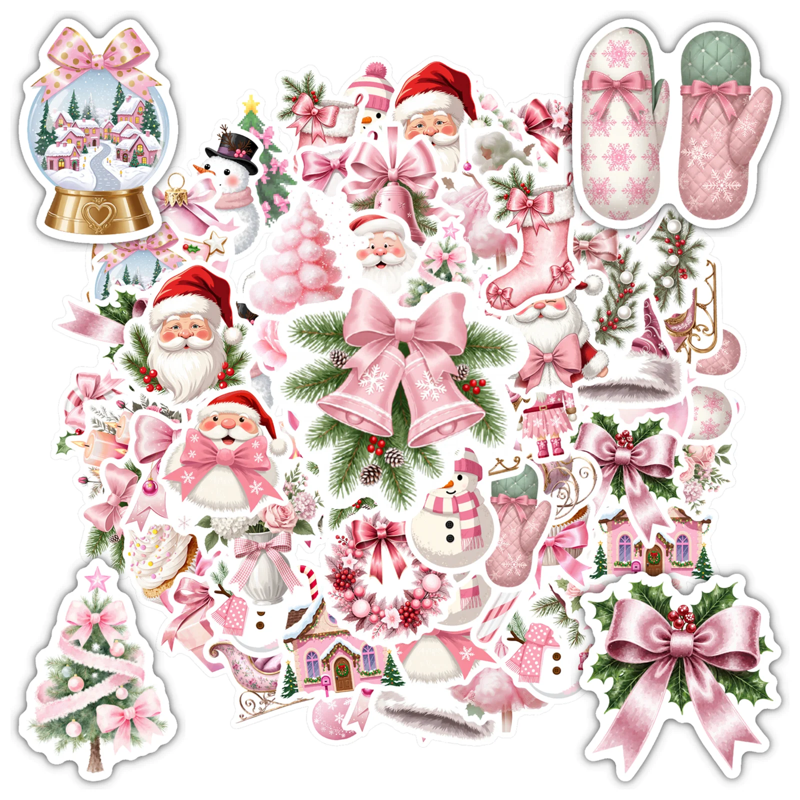 Autocollants de noël imperméables, 35 pièces, autocollants festifs, papeterie amusante pour enfants, pour bagages, ordinateurs portables, valises, décor de fête