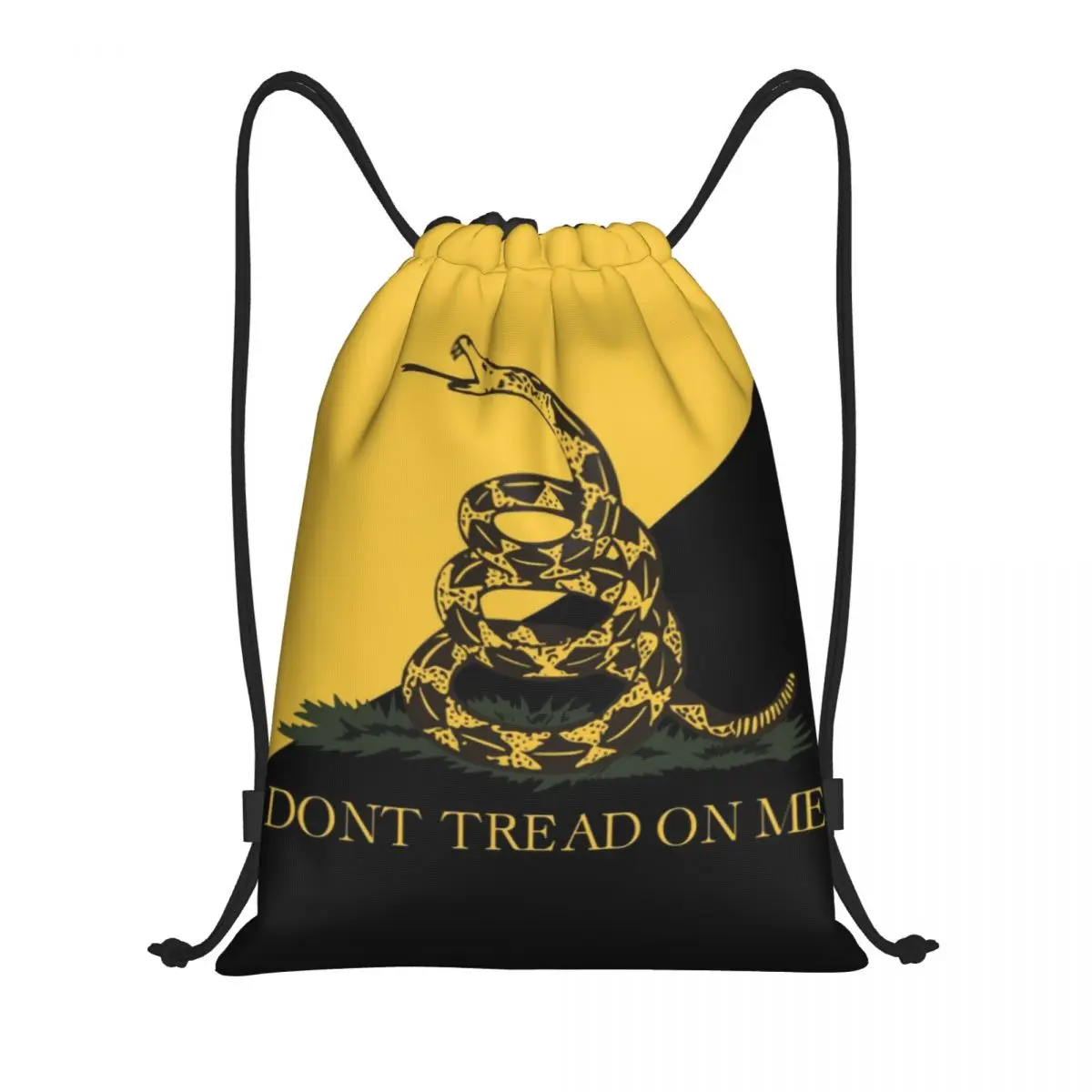 Libertarian Gadsdens Flag Ancap Flag Drawstring Bag Women Men Portable Sports Gym Sackpack Shopping Storage Backpacks