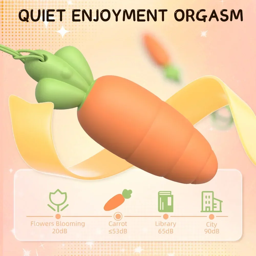 Cute Carrot Vibrating Powerful Mini Bullet 9 Modes for Women Clitoris Stimulator Dildo Adult Sex Toy  Anal Massage Vibrator