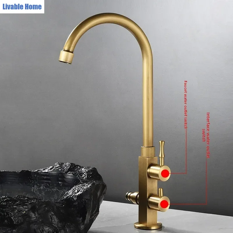 Quick-Connect Single-Handle Cold Water Faucet for Outdoor Use: Frost-Proof, 1/4-Inch Quick-Connect, Dual-Purpose Faucet