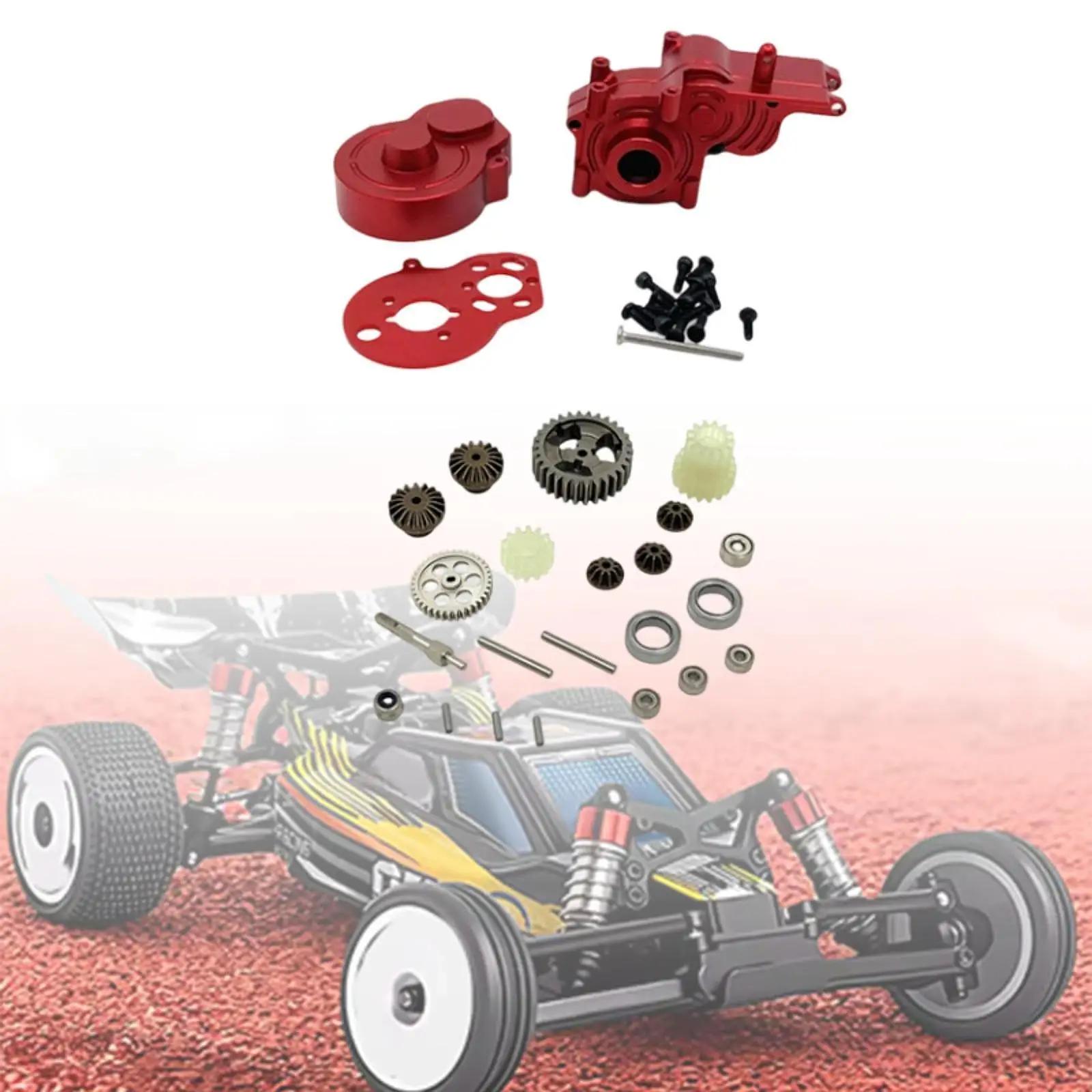 rc-ギアボックスハウジングアルミニウムアップグレードアクセサリースペアパーツアセンブリ-1-24-スケールクライミングクローラーカー用
