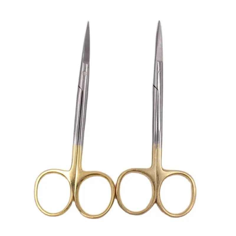 Double-eyelid Scissors With Gold Handle 9.5cm Stainless Steel Surgical Instrument For Ophthalmic Surgery