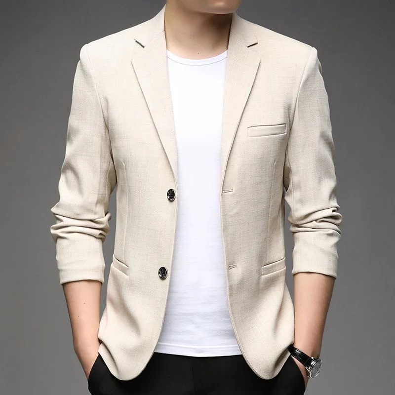 Men Formal Wear Thin Blazers Jackets New Spring Male Business Casual Suits Coats New Fashion Man Solid Blazers Men\'s Clothing 4X