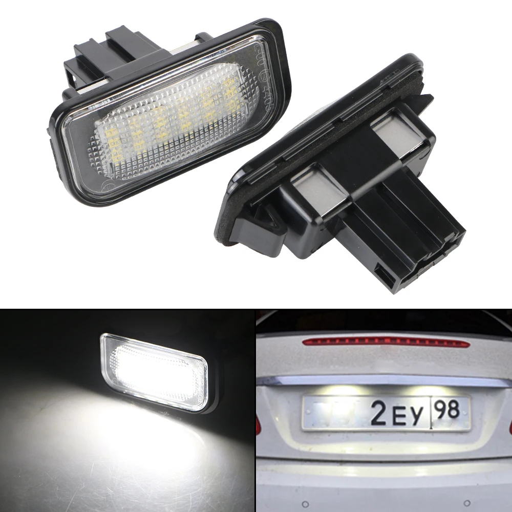 

White License Plate Light Number Plate Lamp 2pcs 12V LED Assembly for Benz W203 Waterproof