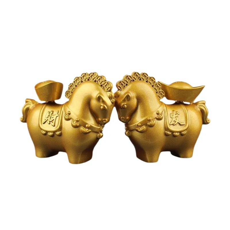 2026 تماثيل السنة الجديدة الكرتون محظوظ الذهب الحصان المشهد الصغير الحلي غرفة المنزل مكتب زينة هدية