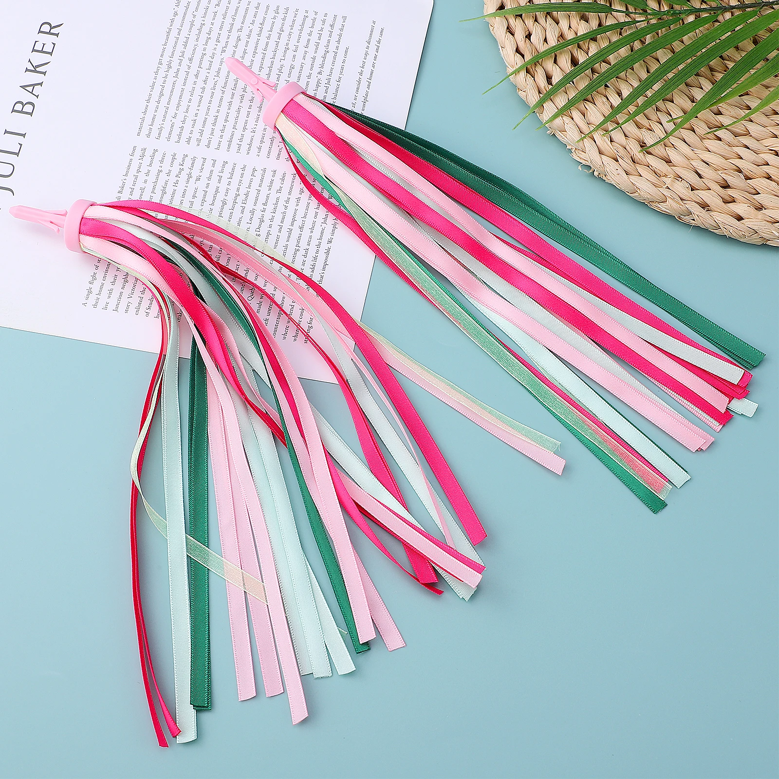 

Pink Childrens Bike Handlebar Streamers One Pair Sparkling Tassels Ribbons for Baby Carrier Bikes Tricycle Accessories Glossy