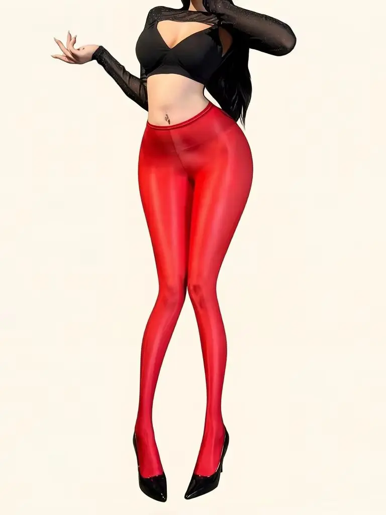 Summer Thin Women's Pencil Pants Low Waist Package Hip Tights Woman Oil Shiny Glossy Slip Leggings Nightclub Trousers Shaping