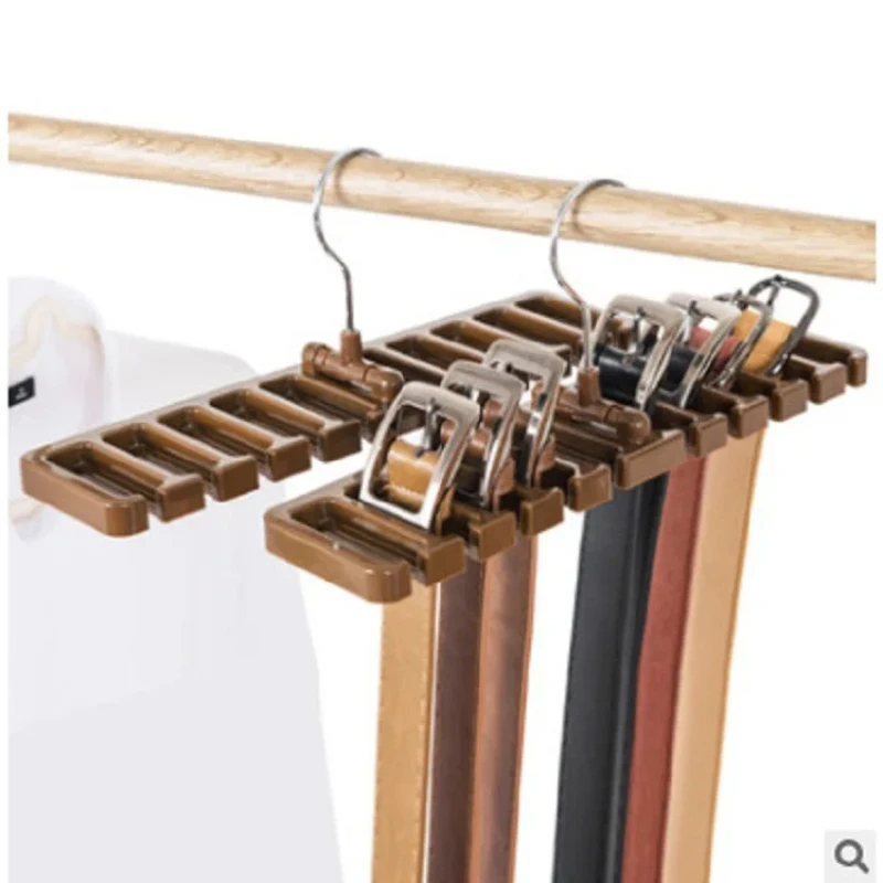 Tie Belt Hanger Wardrobe Closet Belts Scarf Hanging Organizer Rotating 10 Card Slots Storage Holder Rack Hook Bedroom Home Items