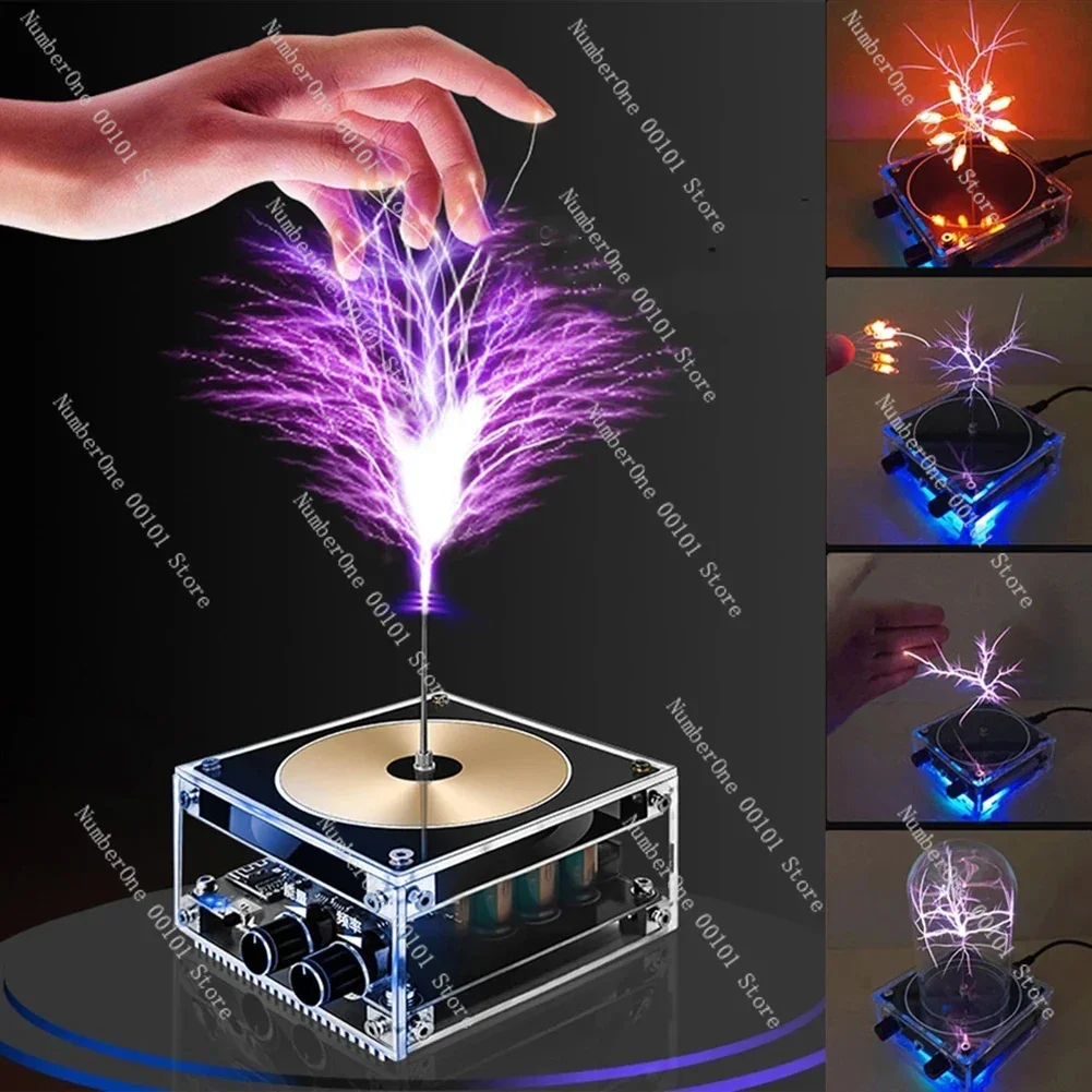 Bluetooth Music Tesla Coil AC110-240V 120W Palm Music Tesla Coil 10cm High Frequency Voltage Pulse Electric Arc Generator Tools