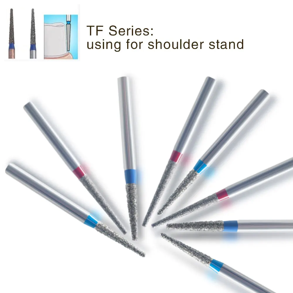 XND 5pcs Burs for Dental High Speed Handpiece Diamond Bur All Series Teeth Cutting and Polishing Bur Optional Dental Driil Bit