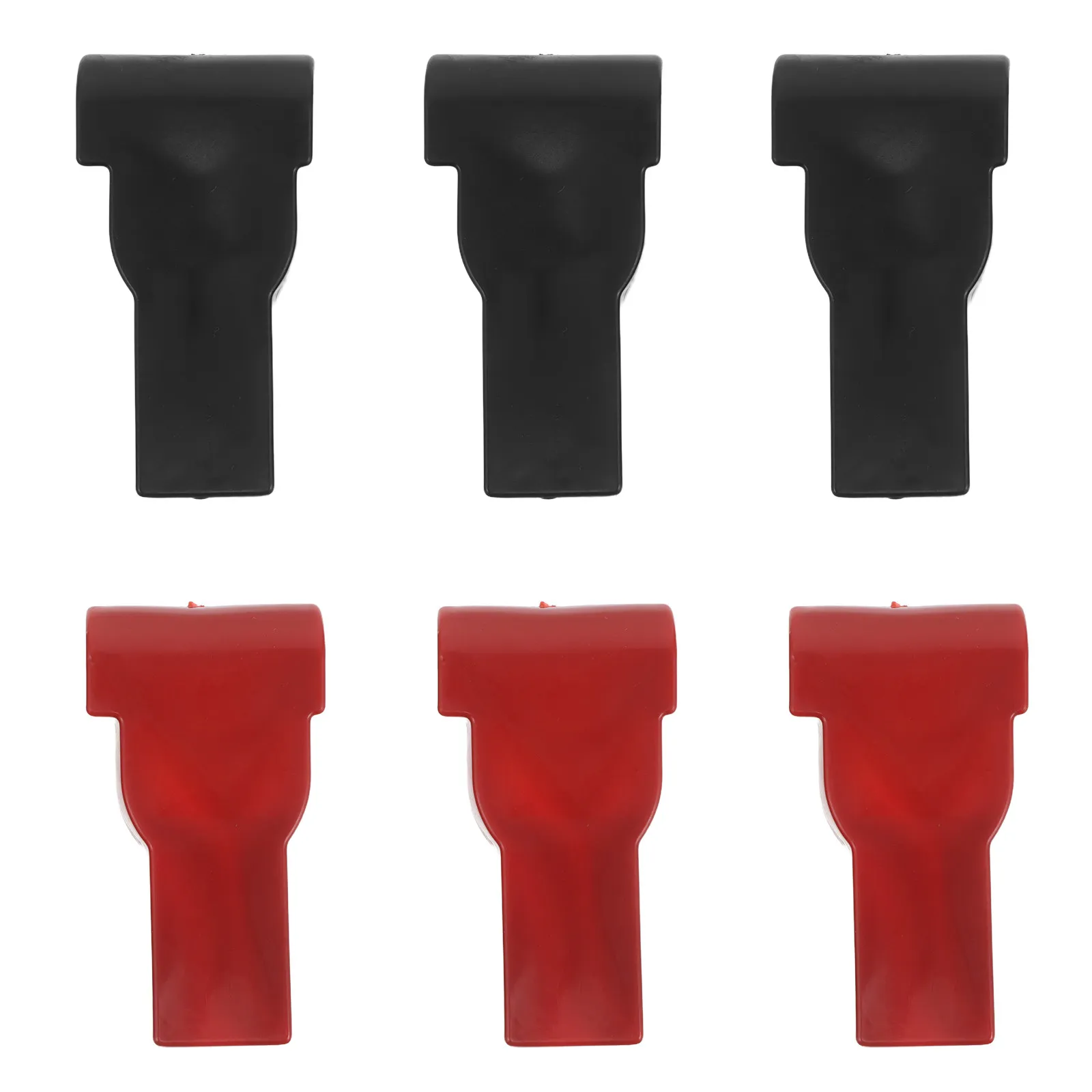 6Pcs Battery Terminal Protector Covers Rubber Insulation Caps Car Truck Motorcycle Positive Negative Pole Safety Covers Black