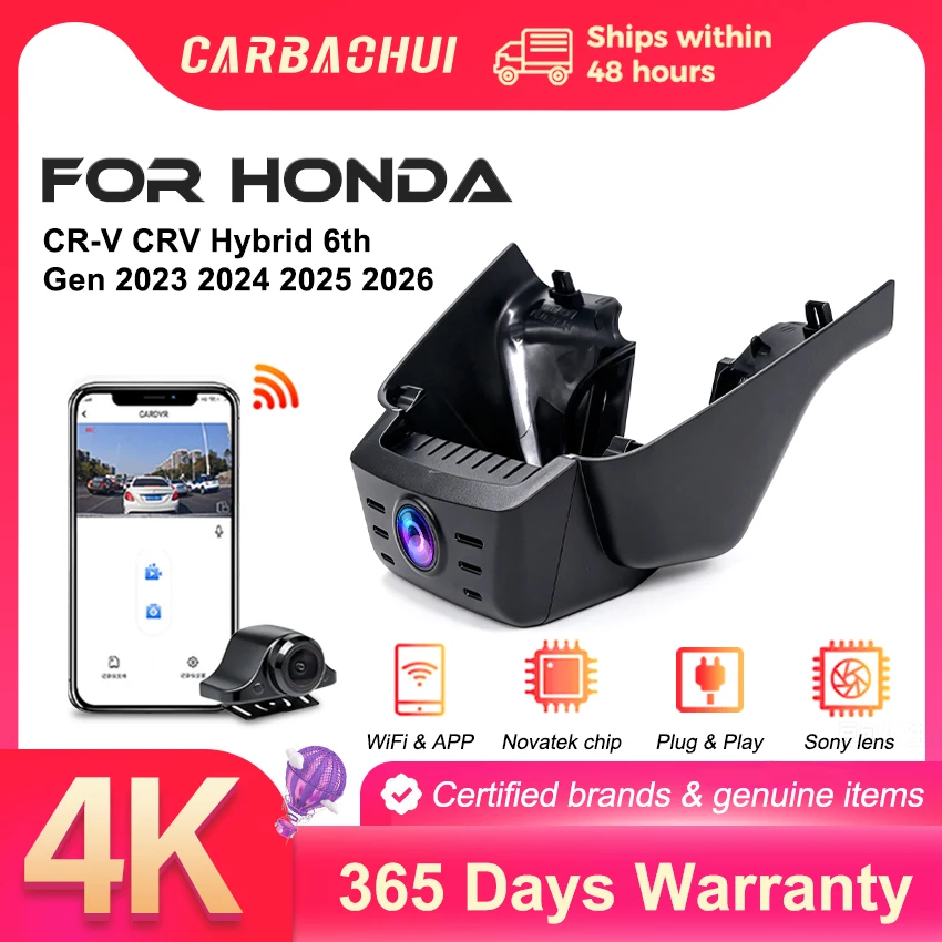 Car DVR Wifi Camera Plug and play Dash Cam Video Recorder Original Style for Honda CR-V CRV Hybrid 6th Gen 2023 2024 2025 2026