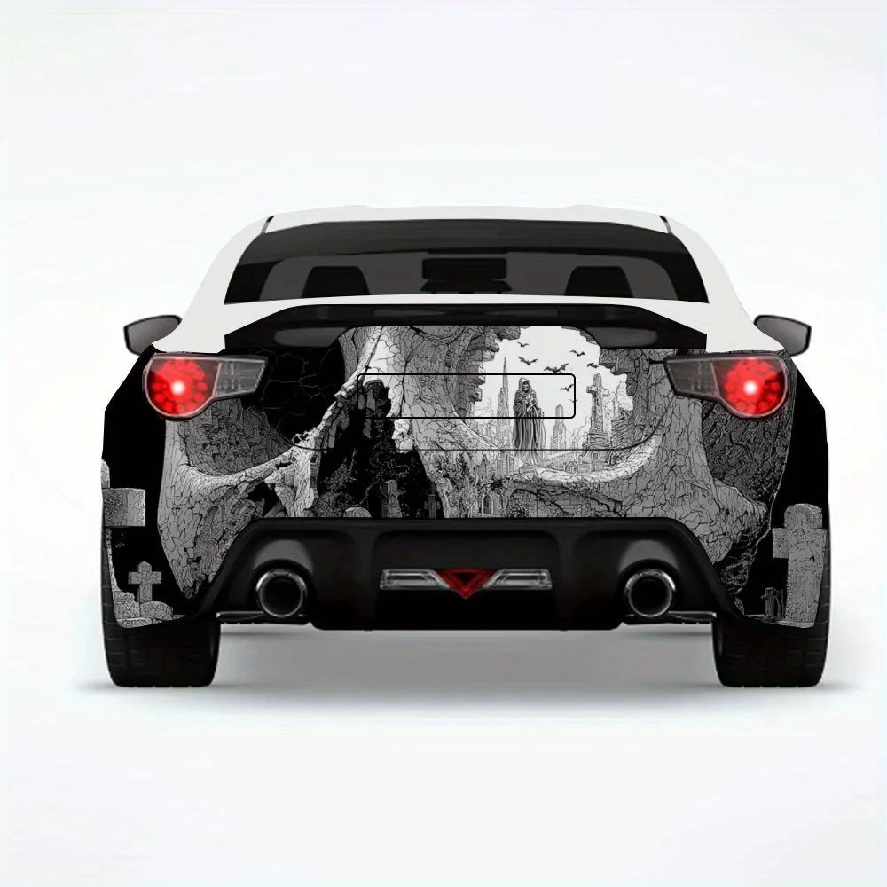 

Skull Secret Realm Car Sticker-Vinyl Decal for Car Rear, Waterproof Self-Adhesive Vinyl Stickers for Vehicle Tail & Bumper, Deco