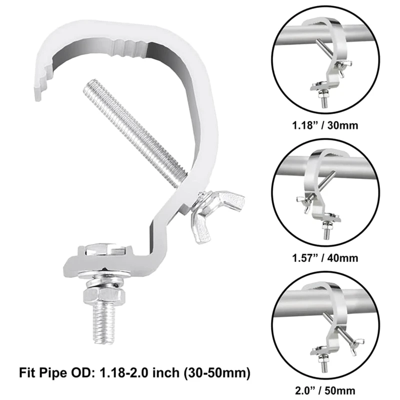 Truss C Clamp 1.18-2 Inch,10 Pack Stage Lights Truss Clamps,Fit For 30-50Mm OD Tube, Load 55LB C Clamp For DJ Lighting Durable