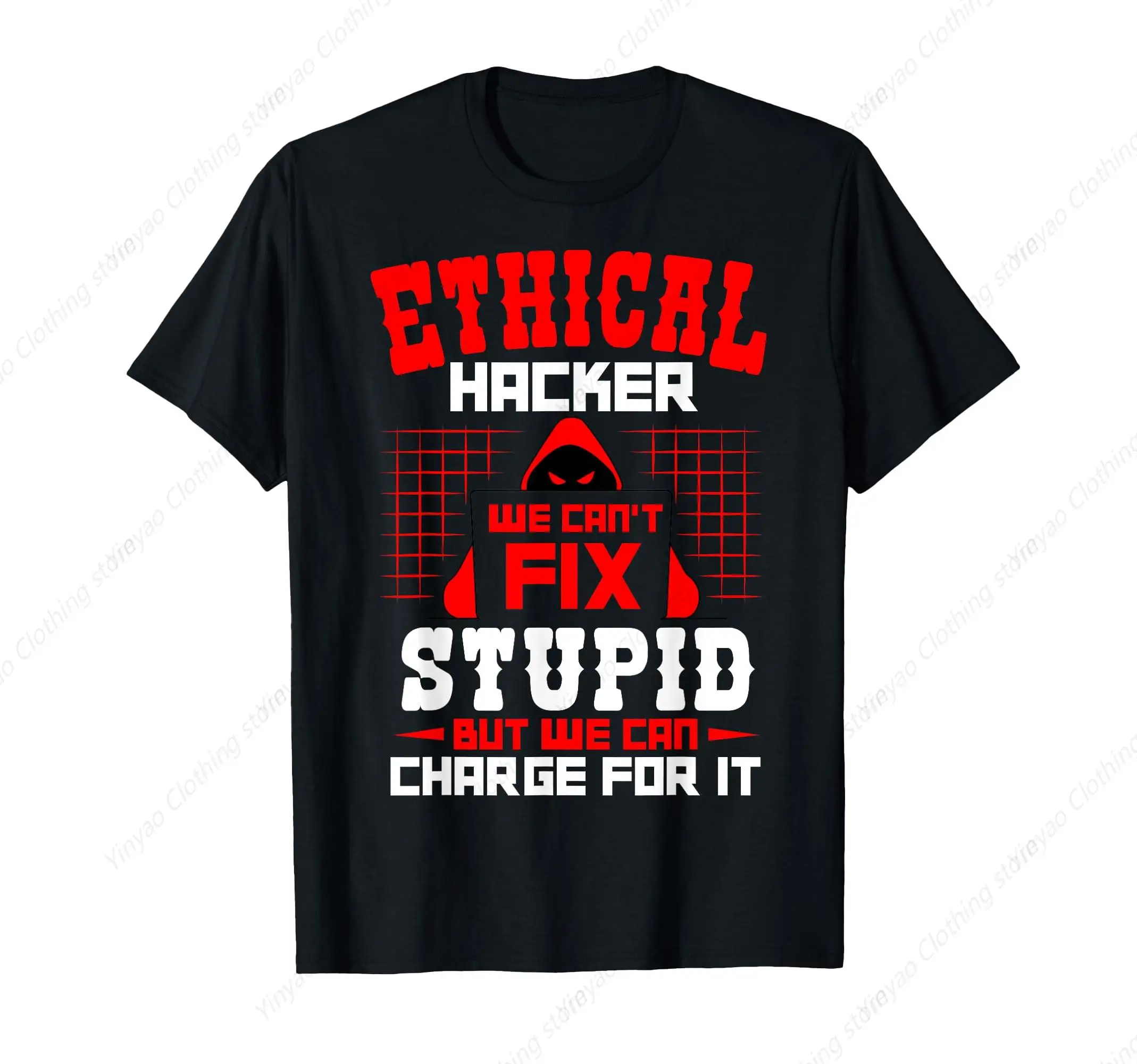 

Moral Hacker Network Hacker Awareness Cool Fashion Shirt Security Programmer T-shirt Pure Cotton Round Neck Clothes