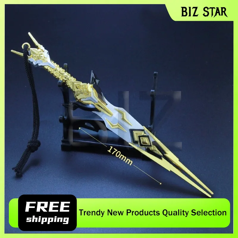 17cm/6.69in Honor Kings Game Peripheral Weapon Model Small Toy Knife Metal Handicraft Ornament Model Collection Desktop Display